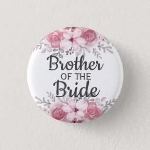 Spring Floral brother of the bride Button