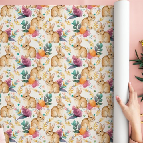 Spring Floral Bunnies Galore  Wrapping Paper