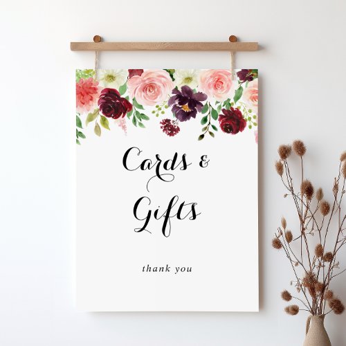 Spring Floral Calligraphy Cards and Gifts Sign