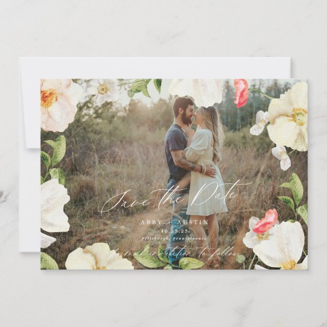 Spring Floral Canopy Save the Date Announcement (Front)