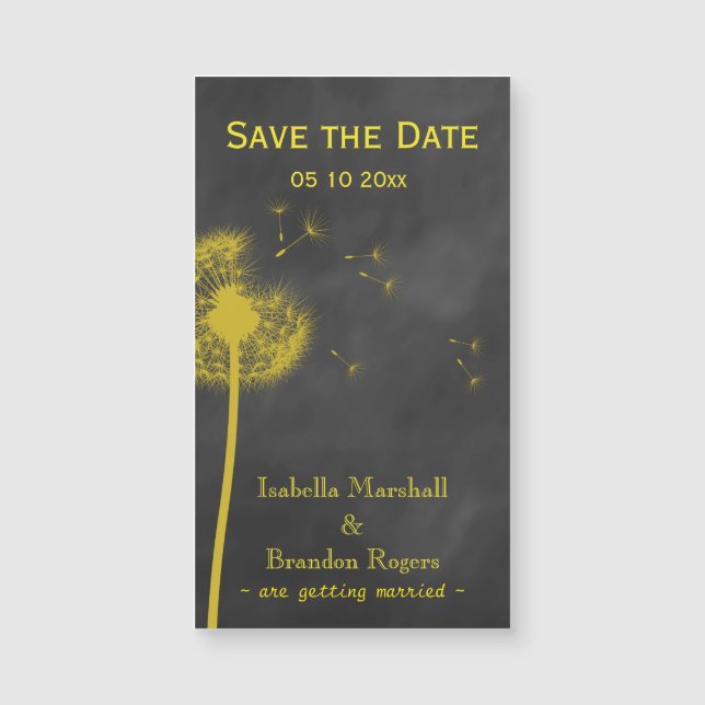 Spring Floral Chalkboard Save the Date Magnet (Front)