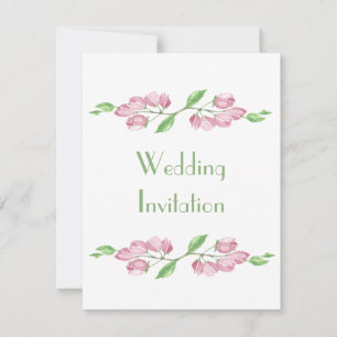 Spring Floral Cherry Blossom Wedding Invitation