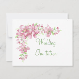 Spring Floral Cherry Blossom Wedding Invitation