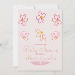Spring Floral Colorful Daisies Garden Baby Shower Invitation