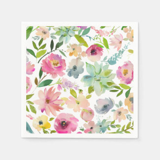 Spring Floral Colorful Happy Celebration Multi Use Napkins