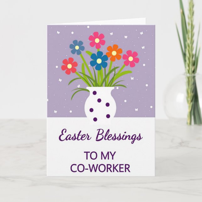 Spring Floral Coworker Easter Card (Front)
