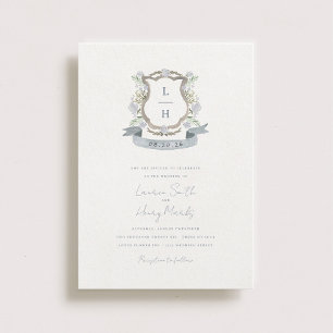 Spring Floral Crest Wedding Invitation