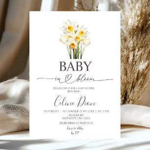 Spring Floral Daffodil Baby in Bloom Invitation