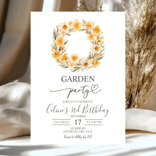 Spring Floral Daffodil Wreath Birthday Party