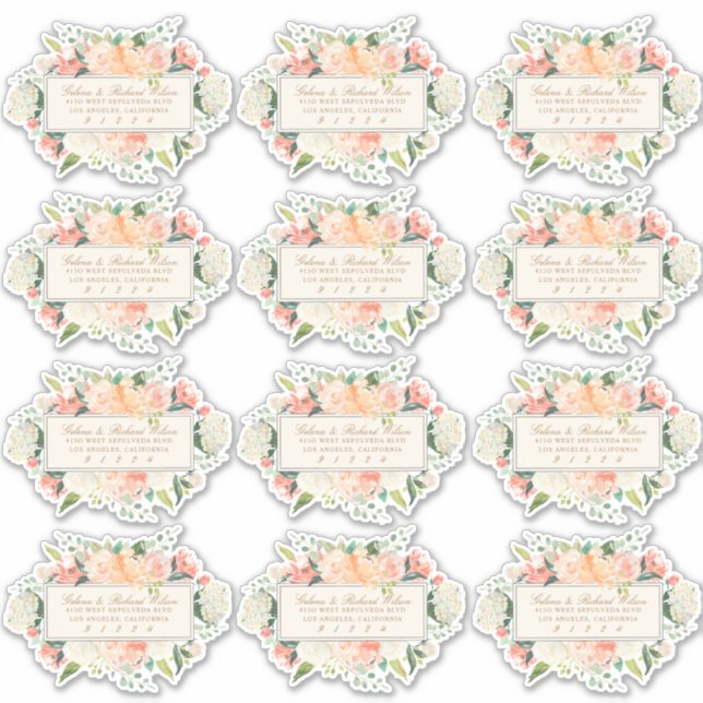 Spring Floral Deliver to Guest Address Labels (Front)