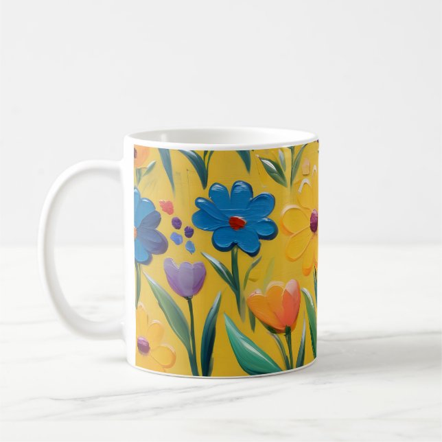 Spring floral design coffee mug (Left)