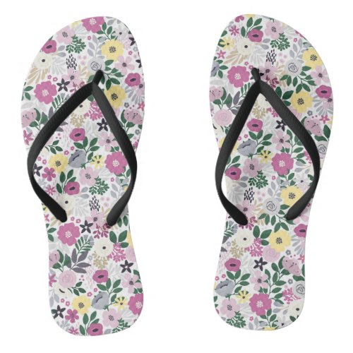 Spring Floral Design Flip Flops