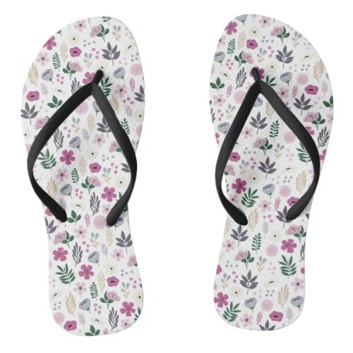 Spring Floral Design Flip Flops