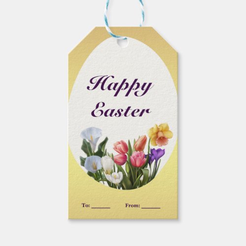 Spring Floral Easter Egg Bridal Shower Elegant Gift Tags