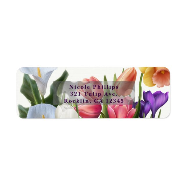 Spring Floral Easter Egg Bridal Shower Invitation Label (Front)