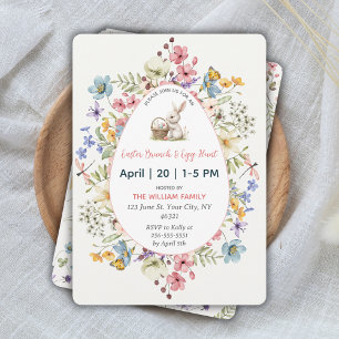 Spring Floral Easter Egg Hunt & Brunch Invitation