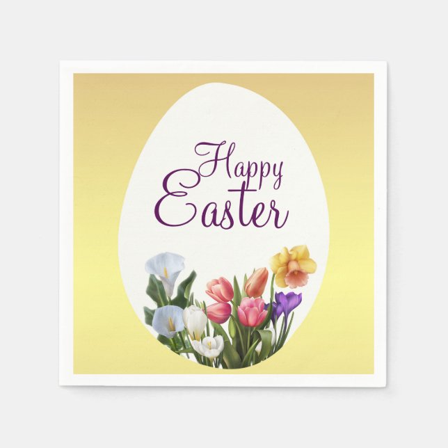 Spring Floral Easter Springtime Flowers Elegant Paper Napkins (Front)