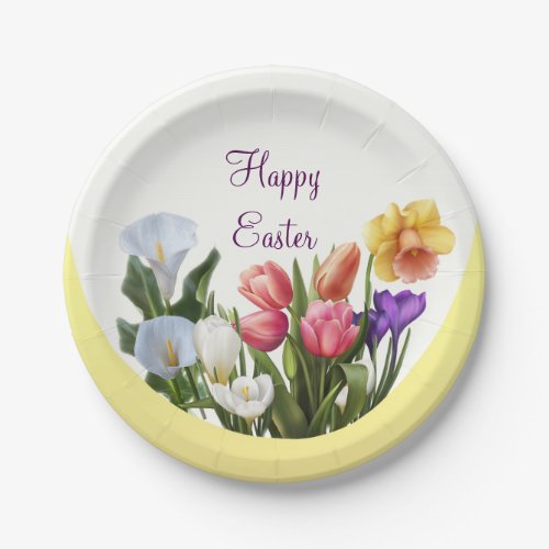 Spring Floral Easter Springtime Flowers Elegant Paper Plates