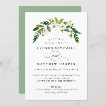Spring Floral Elegant Wedding Invitation