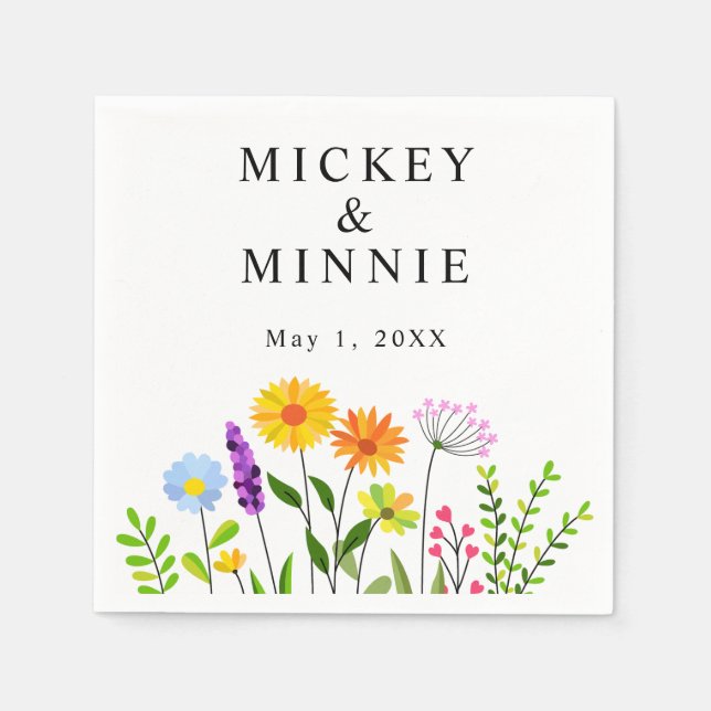 Spring Floral Elegant Wedding Napkins (Front)