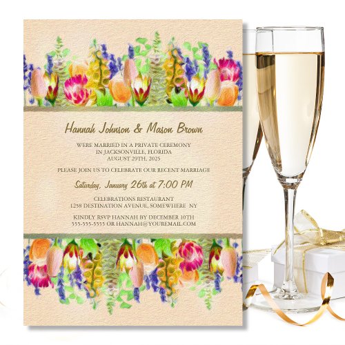 Spring Floral Elopement Celebration Invitation