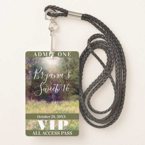 Spring Floral Enchanted Forest Trees VIP Badge 