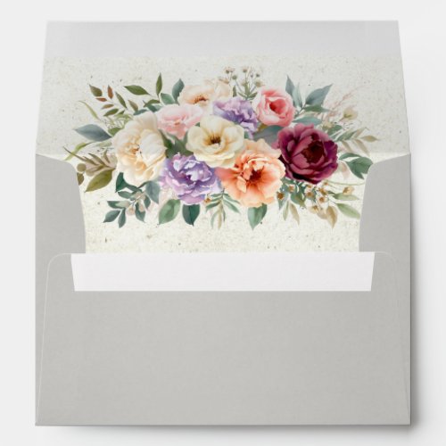 Spring Floral Envelope - Lt Grey