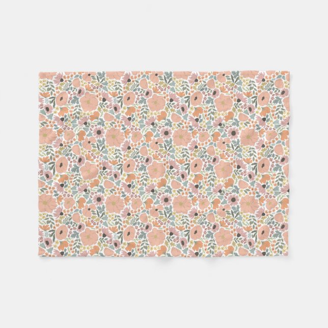 Spring Floral Fleece Blanket (Front (Horizontal))