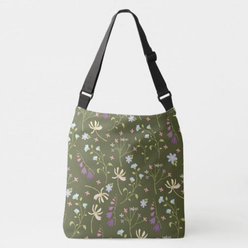 Spring Floral Flower Pattern Crossbody Bag