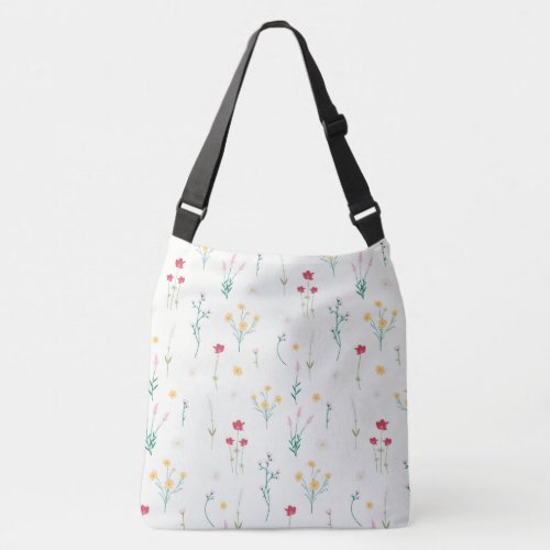 Spring Floral Flower Pattern Crossbody Bag