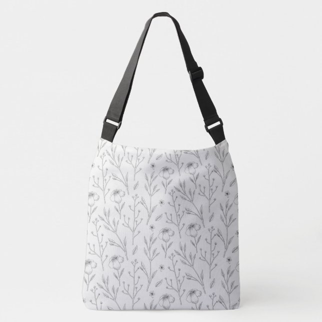 Spring Floral Flower Pattern Crossbody Bag (Front)