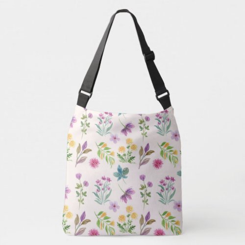 Spring Floral Flower Pattern Crossbody Bag