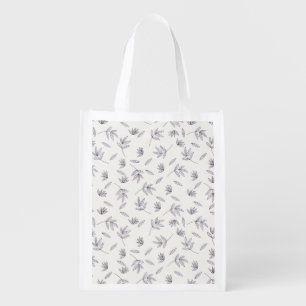 Spring Floral Flower Pattern Reusable Grocery Bag