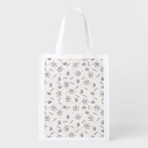 Spring Floral Flower Pattern Reusable Grocery Bag