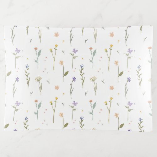 Spring Floral Flower Pattern Trinket Tray