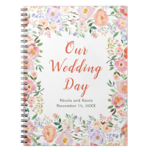 Spring Floral Flowers Wedding Planner Notebook