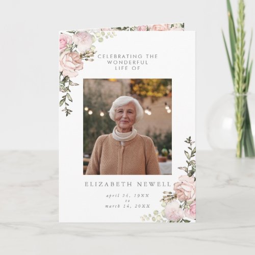 Spring Floral Folded Celebration of Life Program