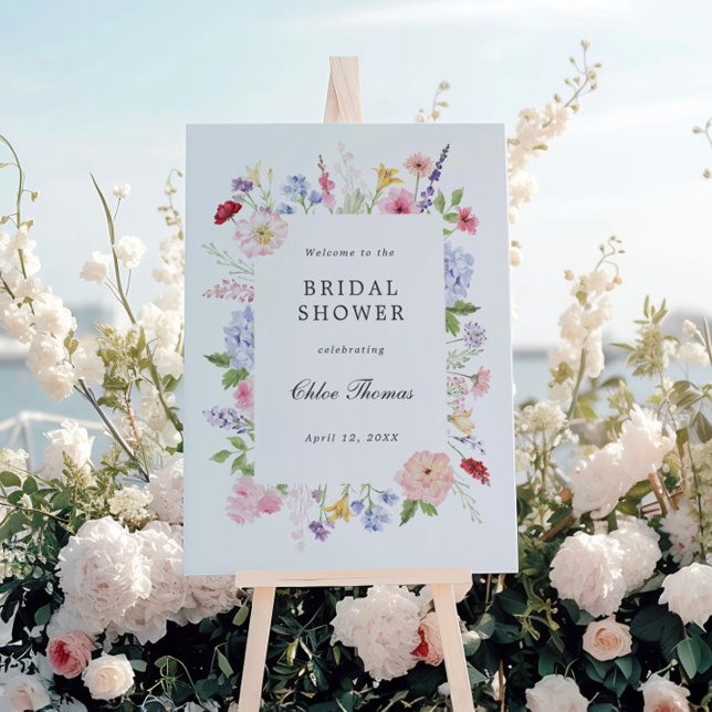 Spring Floral Frame Bridal Shower Foam Board (Creator Uploaded)