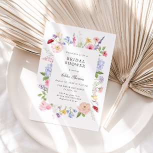 Spring Floral Frame Bridal Shower Invitation