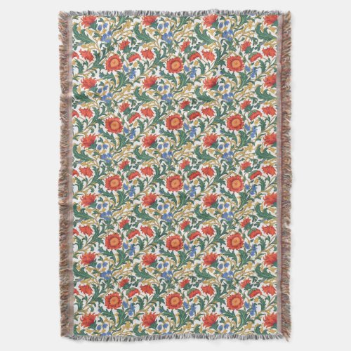 Spring floral garden Art nouveau William Morris Throw Blanket