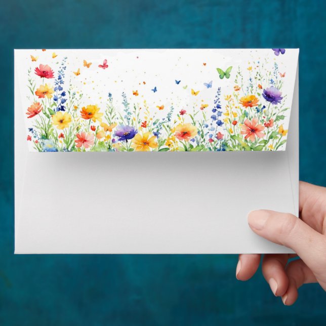 Spring Floral Garden Butterflies  Envelope (Hand)