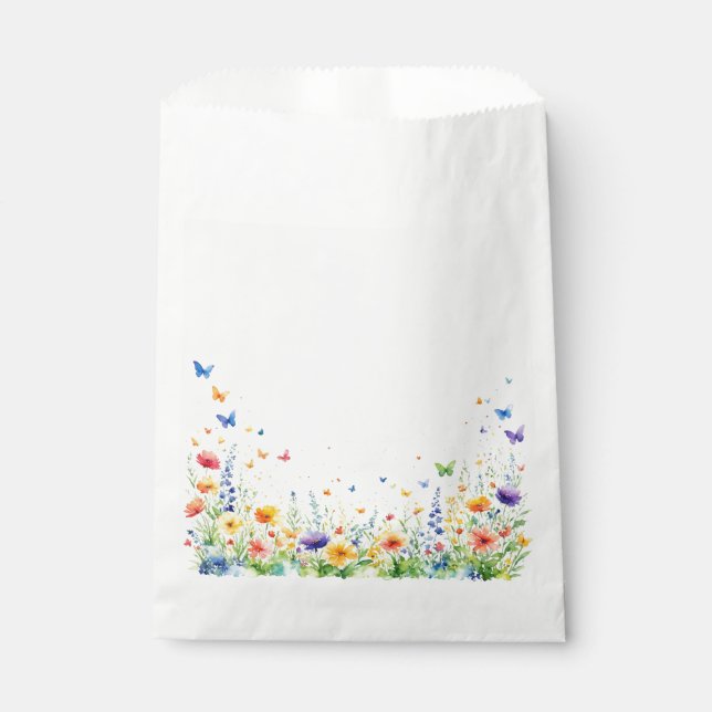 Spring Floral Garden Butterflies Favor Bags (Front)