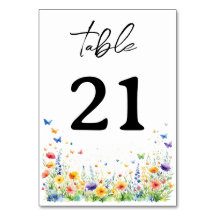 Spring Floral Garden Butterflies Table Numbers