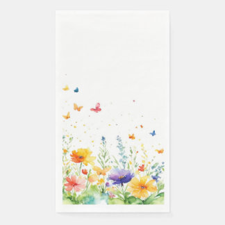Spring Floral Garden Butterfly Guest Towel