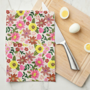 Spring Floral Garden Easter Kitchen Tea Towel