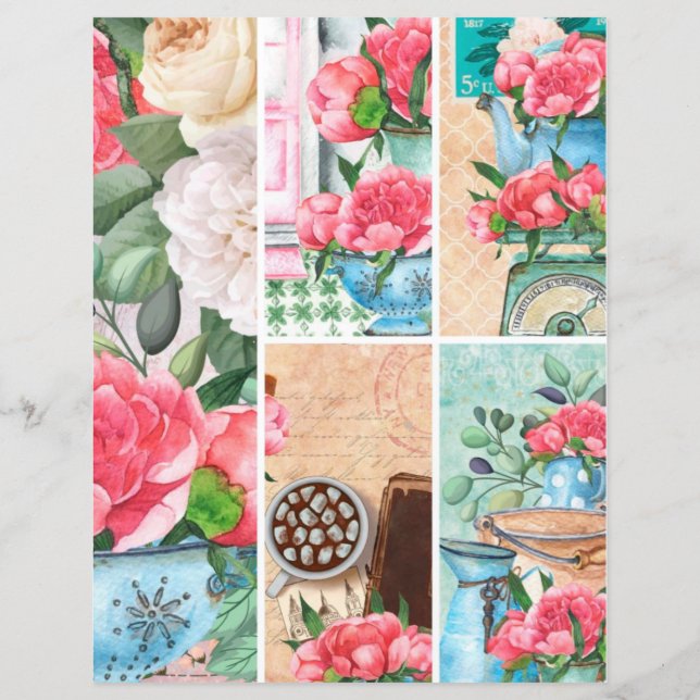 Spring floral garden Romantic Scrapbook elements  (Back)