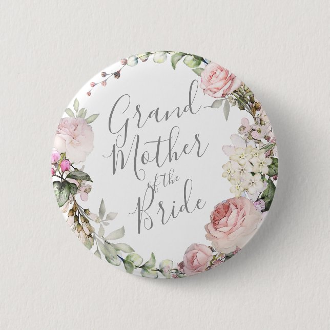 Spring Floral Grandmother of the Bride Button (Front)