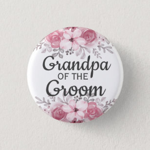 Spring Floral grandpa of the groom Button