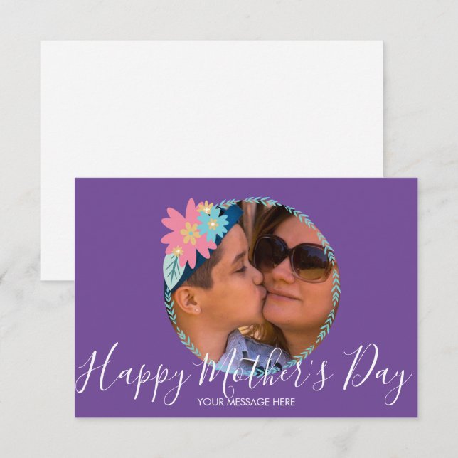 Spring Floral Greenery Happy Mother's Day Card (Front/Back)