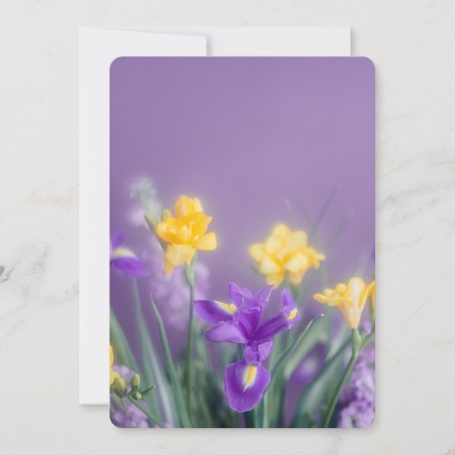 Spring Floral Greeting, pastel aesthetic Holiday Card (Front)